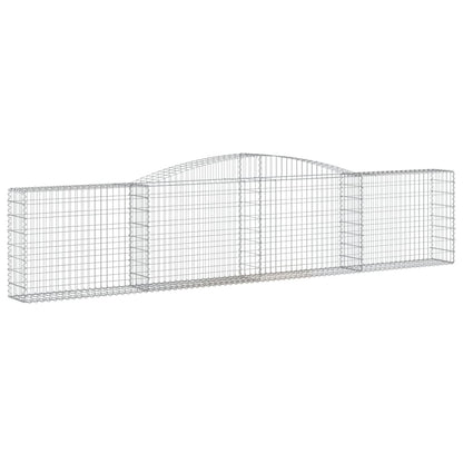 vidaXL Gabionen mit Hochbogen 6 Stk. 400x30x80/100cm Verzinktes Eisen