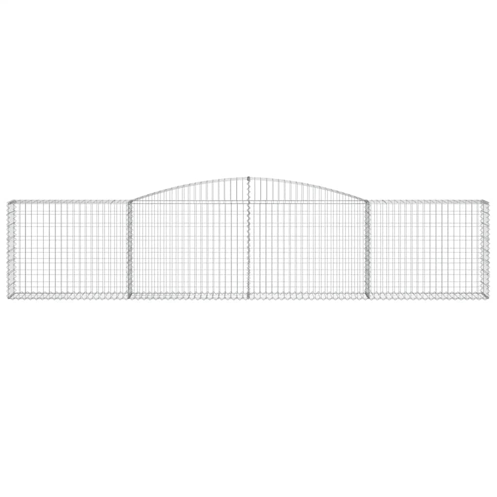 vidaXL Gabionen mit Hochbogen 6 Stk. 400x30x80/100cm Verzinktes Eisen