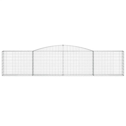 vidaXL Gabionen mit Hochbogen 6 Stk. 400x30x80/100cm Verzinktes Eisen