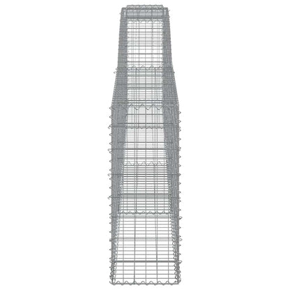vidaXL Gabionen mit Hochbogen 6 Stk. 400x30x80/100cm Verzinktes Eisen