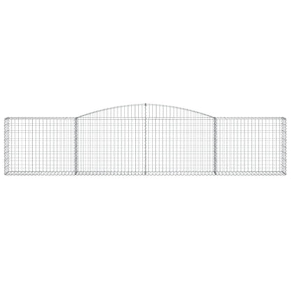 vidaXL Gabionen mit Hochbogen 7 Stk. 400x30x80/100cm Verzinktes Eisen
