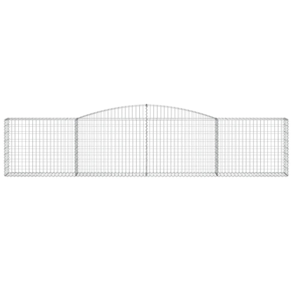 vidaXL Gabionen mit Hochbogen 9 Stk. 400x30x80/100cm Verzinktes Eisen