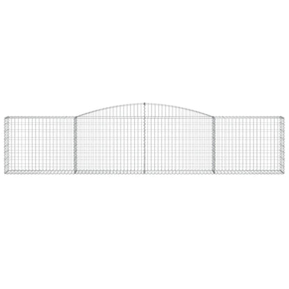 vidaXL Gabionen mit Hochbogen 9 Stk. 400x30x80/100cm Verzinktes Eisen