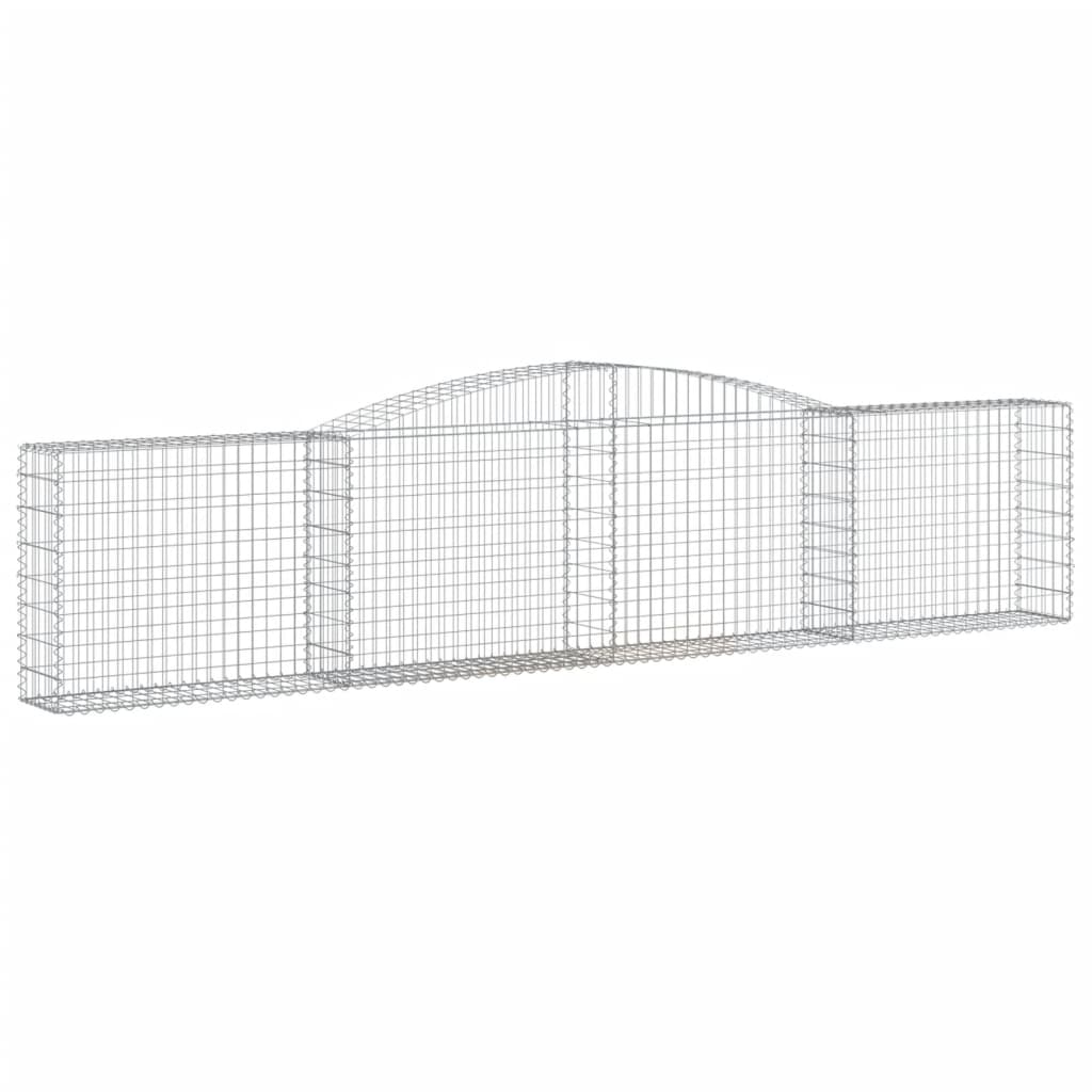 vidaXL Gabionen mit Hochbogen 15 Stk. 400x30x80/100cm Verzinktes Eisen