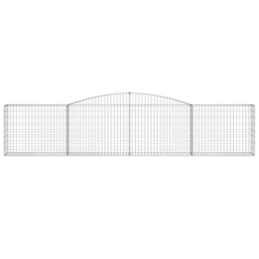vidaXL Gabionen mit Hochbogen 15 Stk. 400x30x80/100cm Verzinktes Eisen