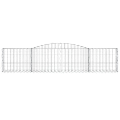 vidaXL Gabionen mit Hochbogen 15 Stk. 400x30x80/100cm Verzinktes Eisen