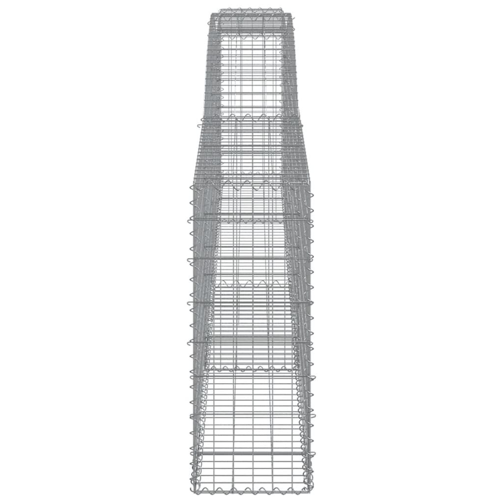 vidaXL Gabionen mit Hochbogen 15 Stk. 400x30x80/100cm Verzinktes Eisen