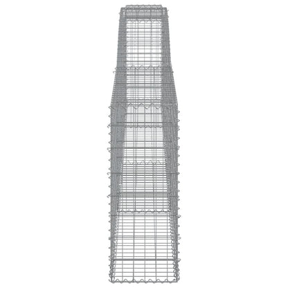 vidaXL Gabionen mit Hochbogen 15 Stk. 400x30x80/100cm Verzinktes Eisen