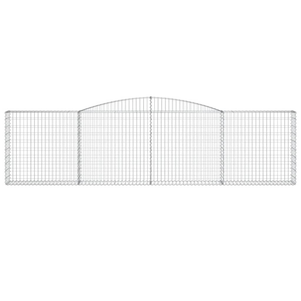 vidaXL Gabionen mit Hochbogen 6 Stk. 400x30x100/120cm Verzinktes Eisen