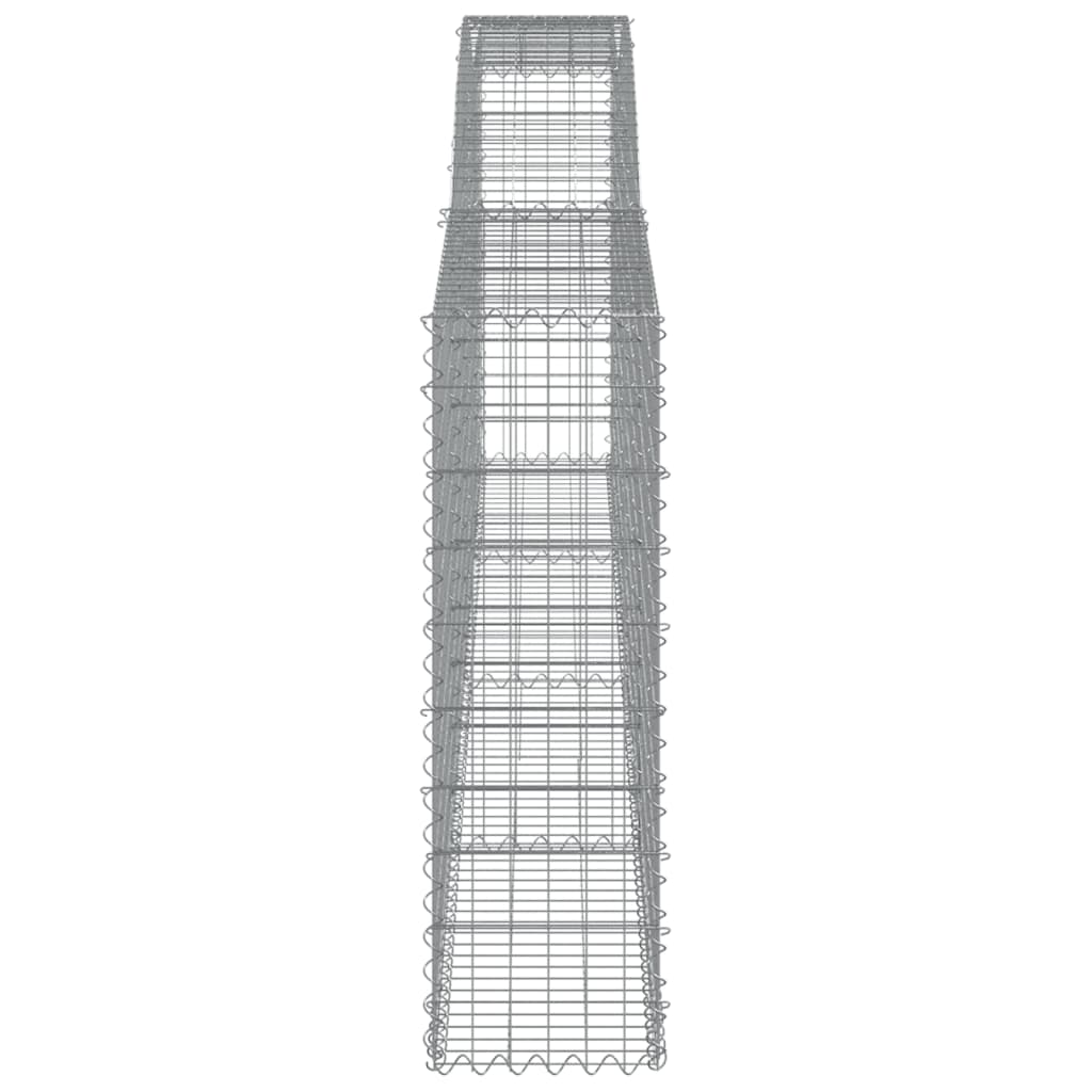 Gabionen mit Hochbogen 6 Stk. 400x30x100/120cm Verzinktes Eisen