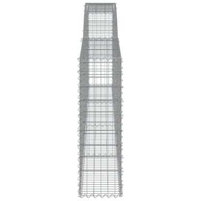 Gabionen mit Hochbogen 6 Stk. 400x30x100/120cm Verzinktes Eisen