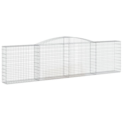vidaXL Gabionen mit Hochbogen 7 Stk. 400x30x100/120cm Verzinktes Eisen