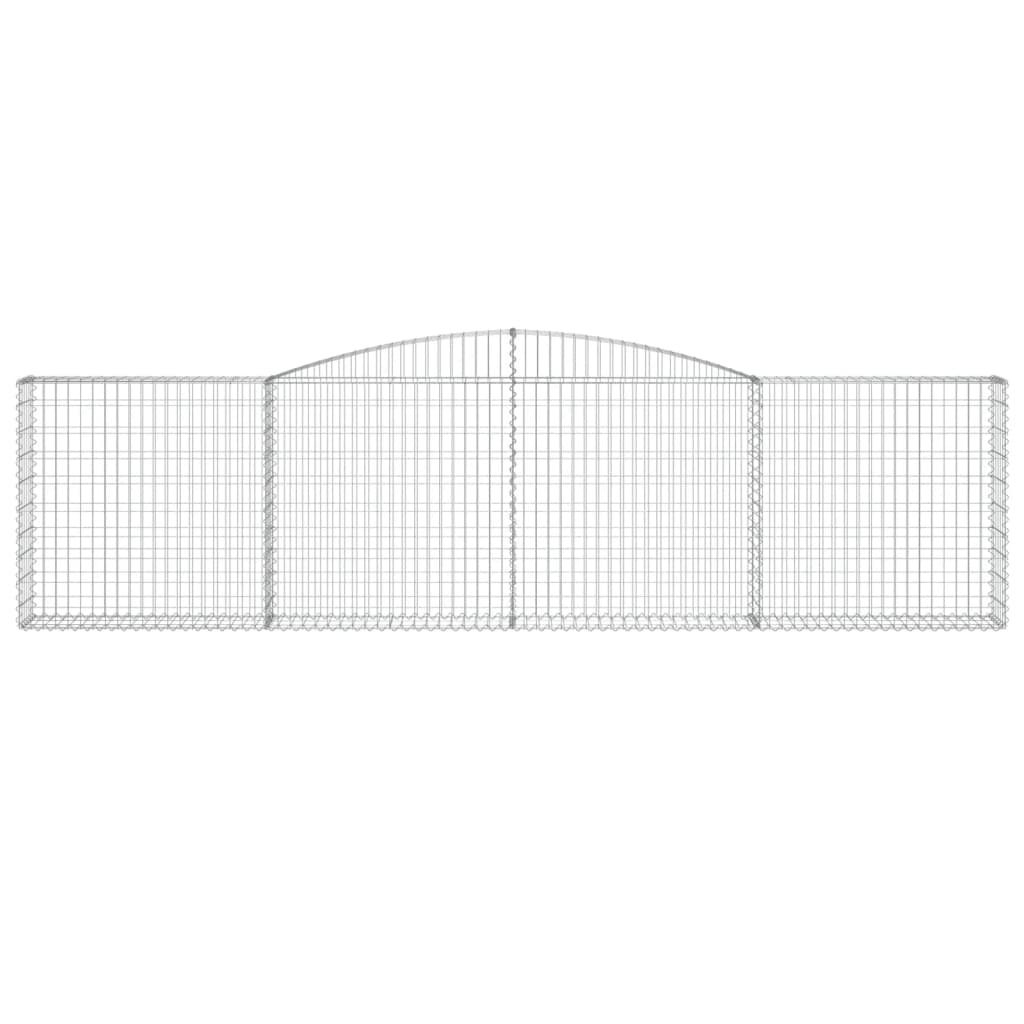 vidaXL Gabionen mit Hochbogen 7 Stk. 400x30x100/120cm Verzinktes Eisen