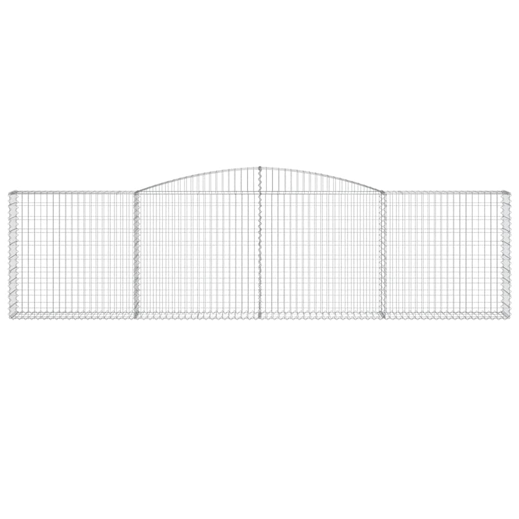 vidaXL Gabionen mit Hochbogen 8 Stk. 400x30x100/120cm Verzinktes Eisen