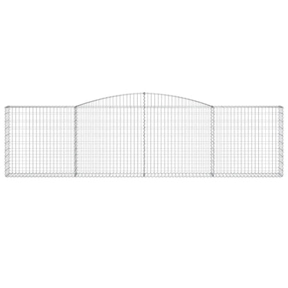 vidaXL Gabionen mit Hochbogen 8 Stk. 400x30x100/120cm Verzinktes Eisen