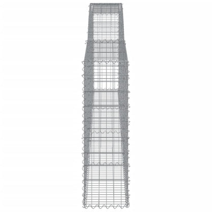 vidaXL Gabionen mit Hochbogen 9 Stk. 400x30x100/120cm Verzinktes Eisen
