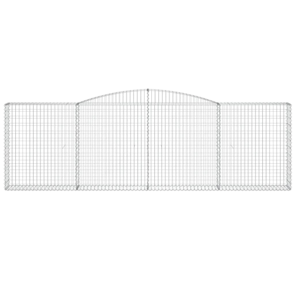 vidaXL Gabionen mit Hochbogen 8 Stk. 400x30x120/140cm Verzinktes Eisen
