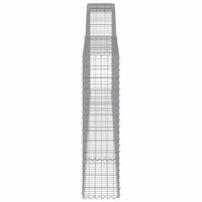 Gabionen mit Hochbogen 10Stk. 400x30x120/140cm Verzinktes Eisen