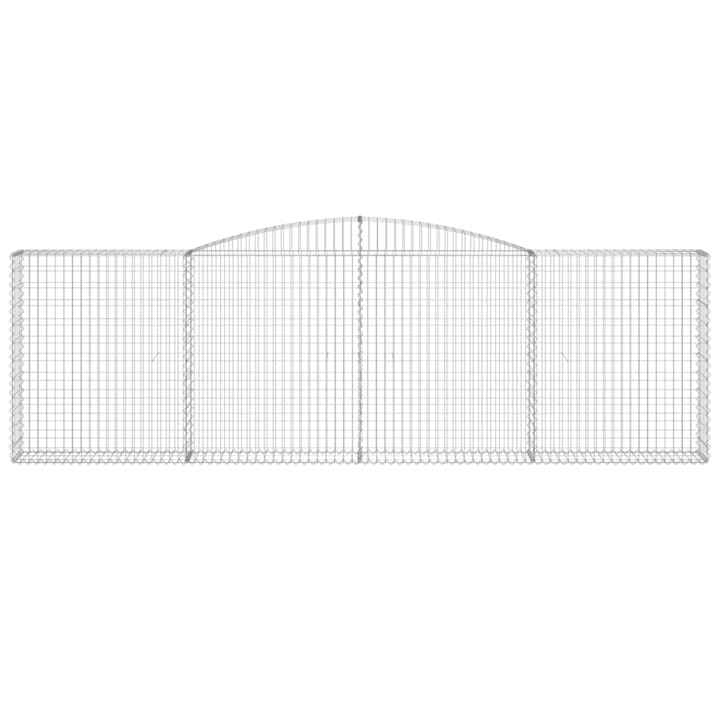 vidaXL Gabionen mit Hochbogen 20Stk. 400x30x120/140cm Verzinktes Eisen