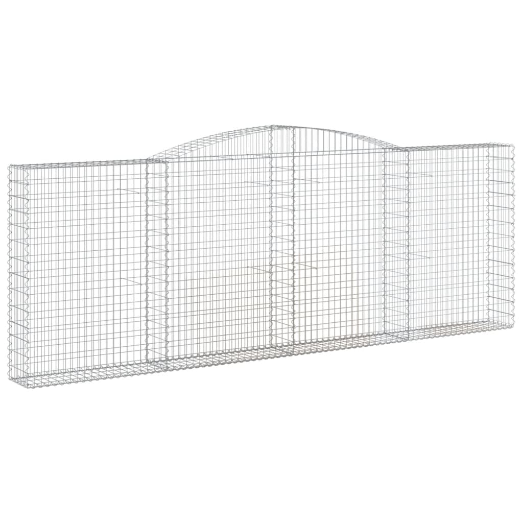 vidaXL Gabionen mit Hochbogen 2 Stk. 400x30x140/160cm Verzinktes Eisen