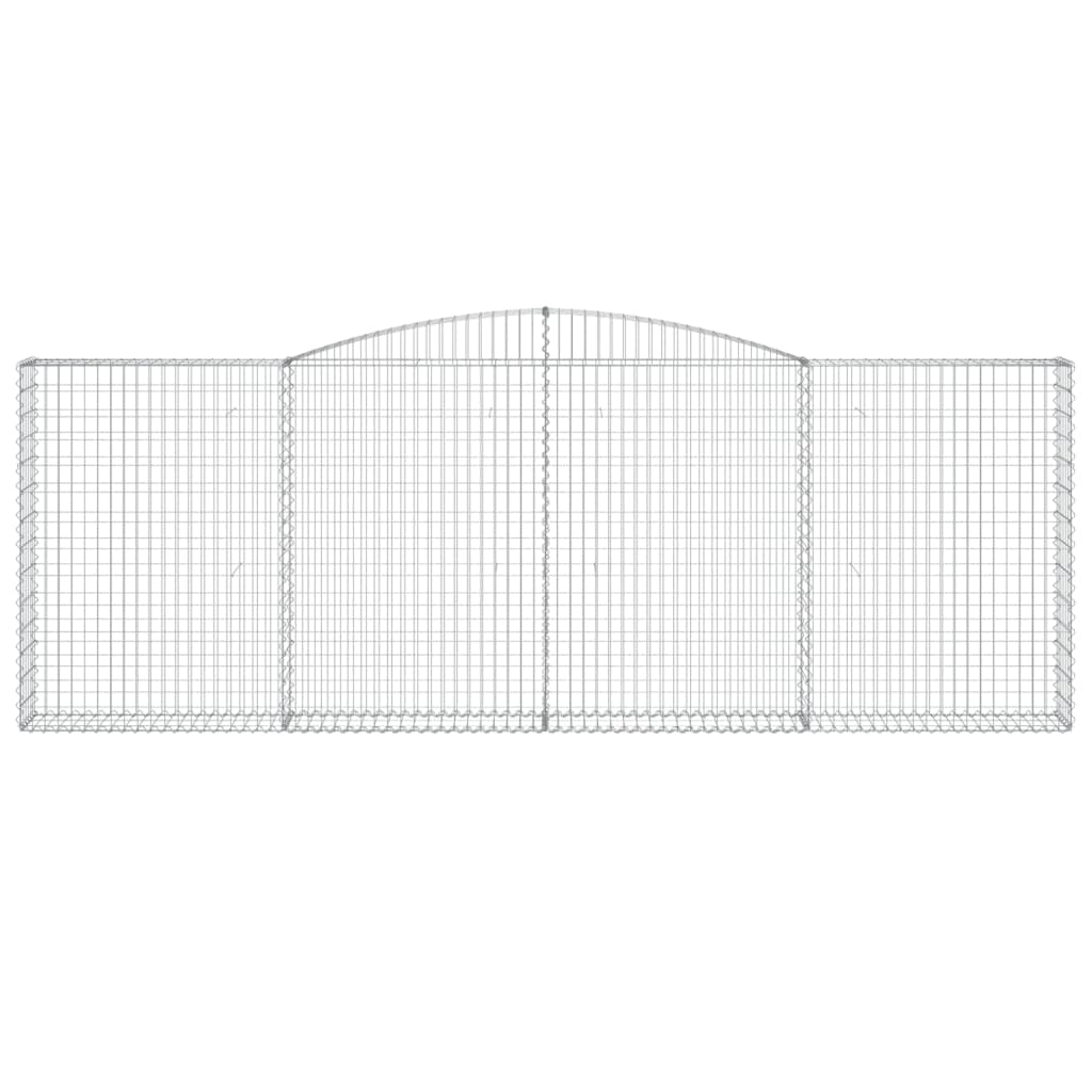 vidaXL Gabionen mit Hochbogen 2 Stk. 400x30x140/160cm Verzinktes Eisen