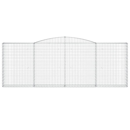 vidaXL Gabionen mit Hochbogen 2 Stk. 400x30x140/160cm Verzinktes Eisen