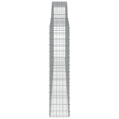 vidaXL Gabionen mit Hochbogen 2 Stk. 400x30x140/160cm Verzinktes Eisen