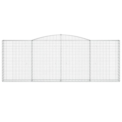 vidaXL Gabionen mit Hochbogen 4 Stk. 400x30x140/160cm Verzinktes Eisen