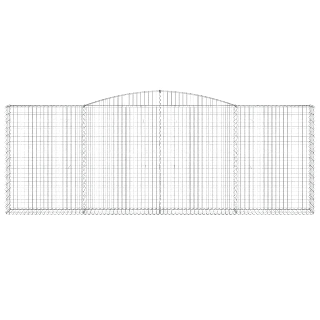 vidaXL Gabionen mit Hochbogen 6 Stk. 400x30x140/160cm Verzinktes Eisen