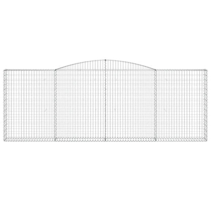 vidaXL Gabionen mit Hochbogen 6 Stk. 400x30x140/160cm Verzinktes Eisen