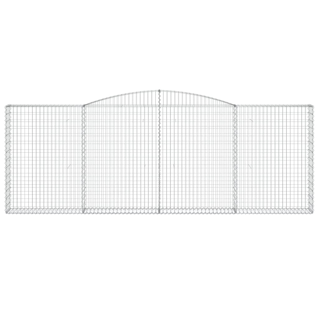 vidaXL Gabionen mit Hochbogen 7 Stk. 400x30x140/160cm Verzinktes Eisen