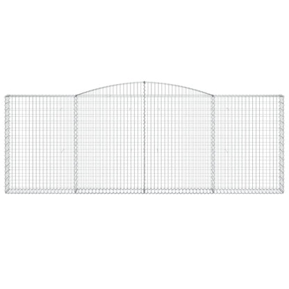 vidaXL Gabionen mit Hochbogen 7 Stk. 400x30x140/160cm Verzinktes Eisen