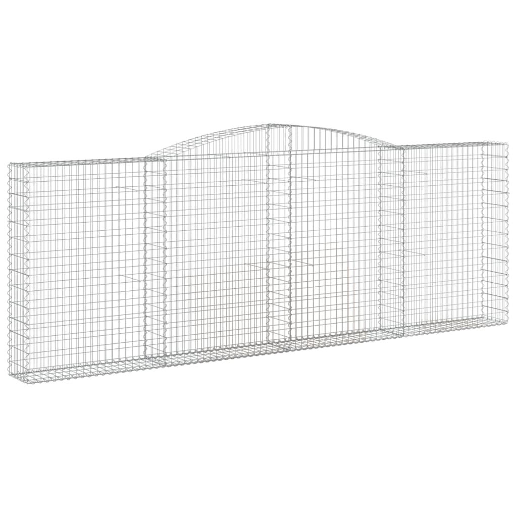 vidaXL Gabionen mit Hochbogen 8 Stk. 400x30x140/160cm Verzinktes Eisen