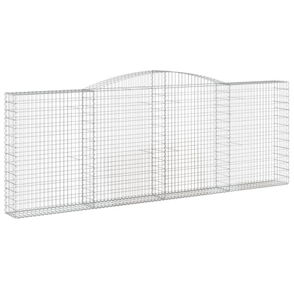 vidaXL Gabionen mit Hochbogen 8 Stk. 400x30x140/160cm Verzinktes Eisen