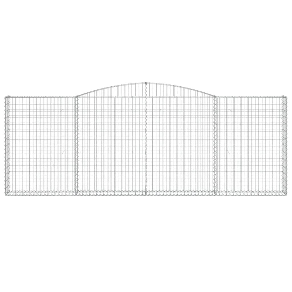 vidaXL Gabionen mit Hochbogen 8 Stk. 400x30x140/160cm Verzinktes Eisen