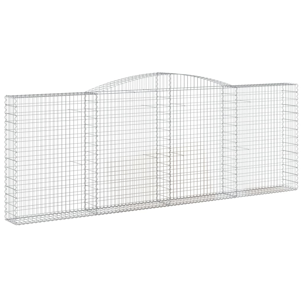 vidaXL Gabionen mit Hochbogen 9 Stk. 400x30x140/160cm Verzinktes Eisen
