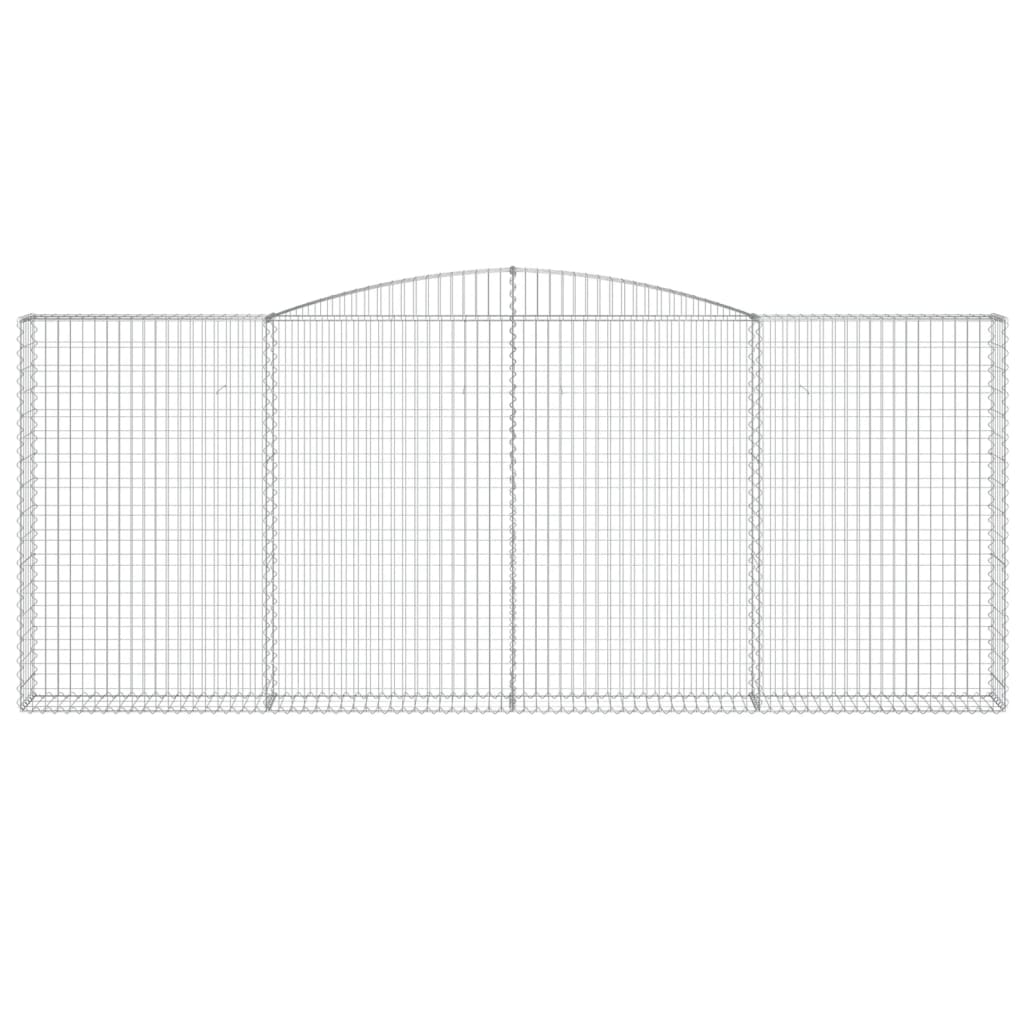 vidaXL Gabionen mit Hochbogen 2 Stk. 400x30x160/180cm Verzinktes Eisen