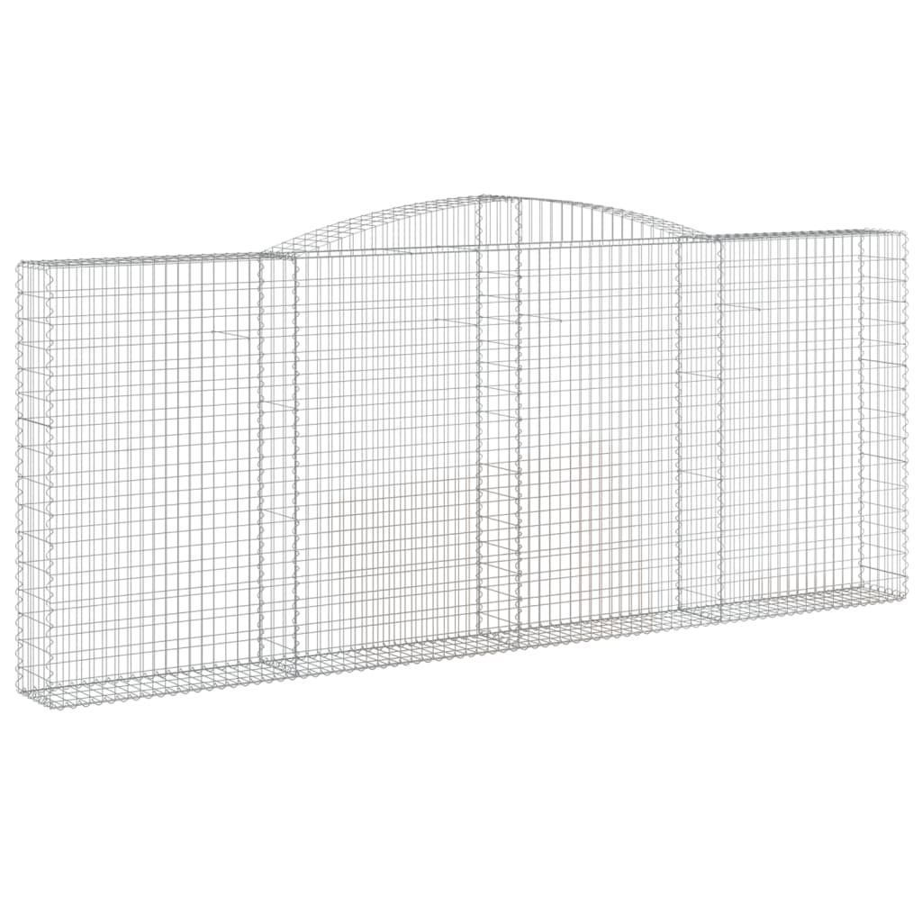 vidaXL Gabionen mit Hochbogen 9 Stk. 400x30x160/180cm Verzinktes Eisen