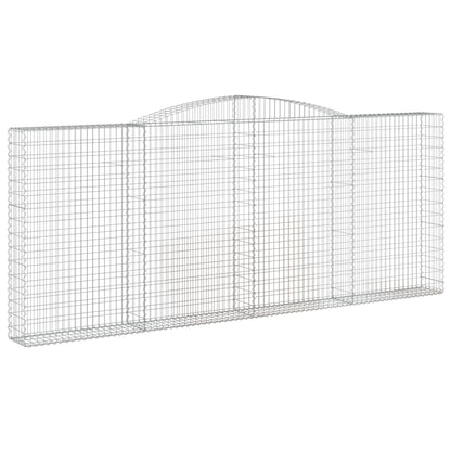 vidaXL Gabionen mit Hochbogen 9 Stk. 400x30x160/180cm Verzinktes Eisen