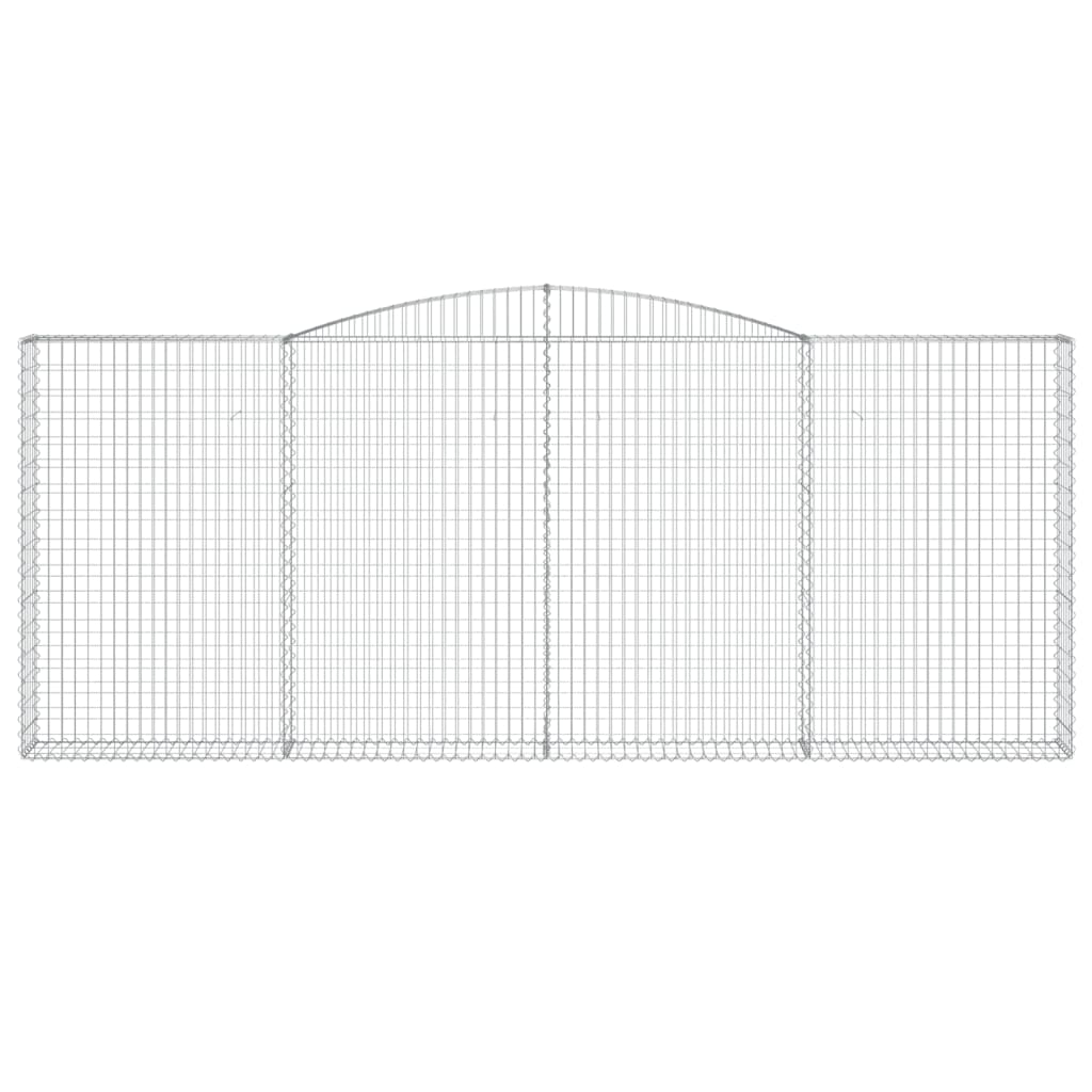 vidaXL Gabionen mit Hochbogen 9 Stk. 400x30x160/180cm Verzinktes Eisen