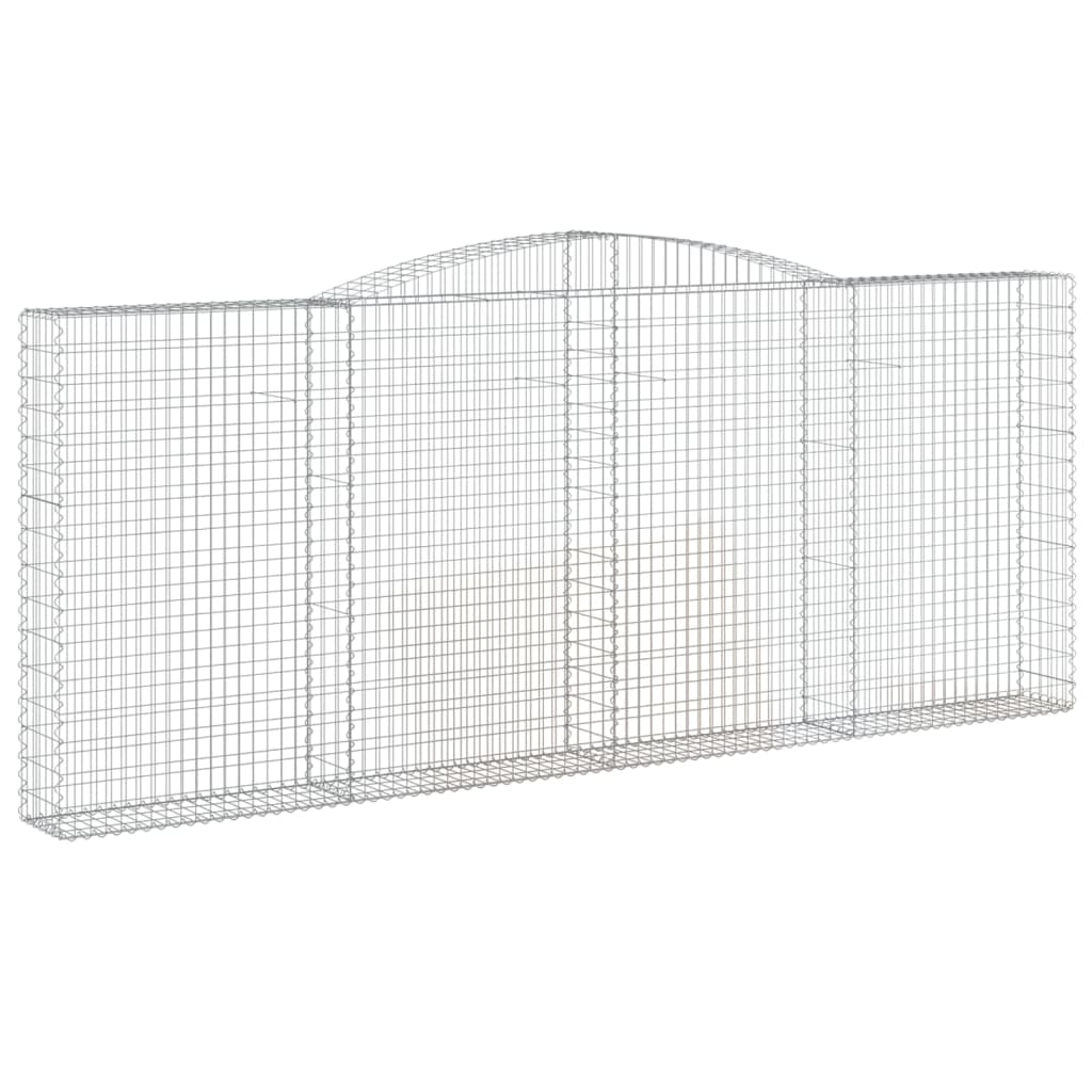 vidaXL Gabionen mit Hochbogen 10 Stk 400x30x160/180cm Verzinktes Eisen
