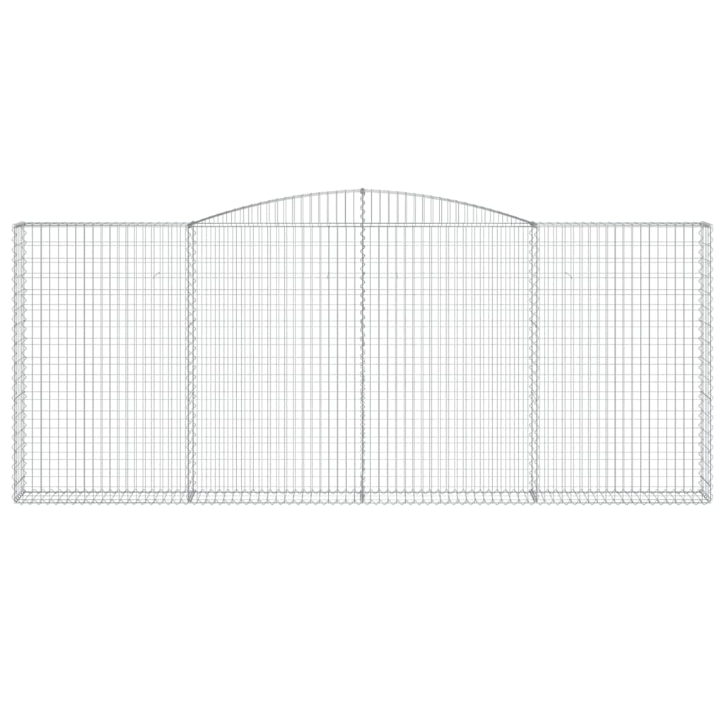vidaXL Gabionen mit Hochbogen 10 Stk 400x30x160/180cm Verzinktes Eisen