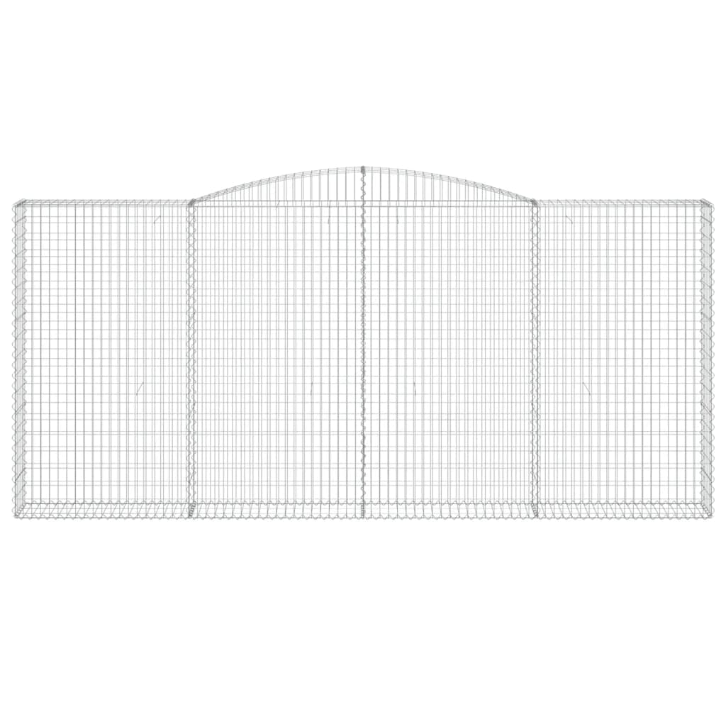 vidaXL Gabionen mit Hochbogen 2 Stk. 400x30x180/200cm Verzinktes Eisen