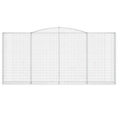 vidaXL Gabionen mit Hochbogen 2 Stk. 400x30x180/200cm Verzinktes Eisen