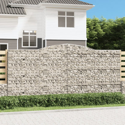 vidaXL Gabionen mit Hochbogen 2 Stk. 400x30x180/200cm Verzinktes Eisen