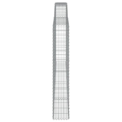 vidaXL Gabionen mit Hochbogen 4 Stk. 400x30x180/200cm Verzinktes Eisen