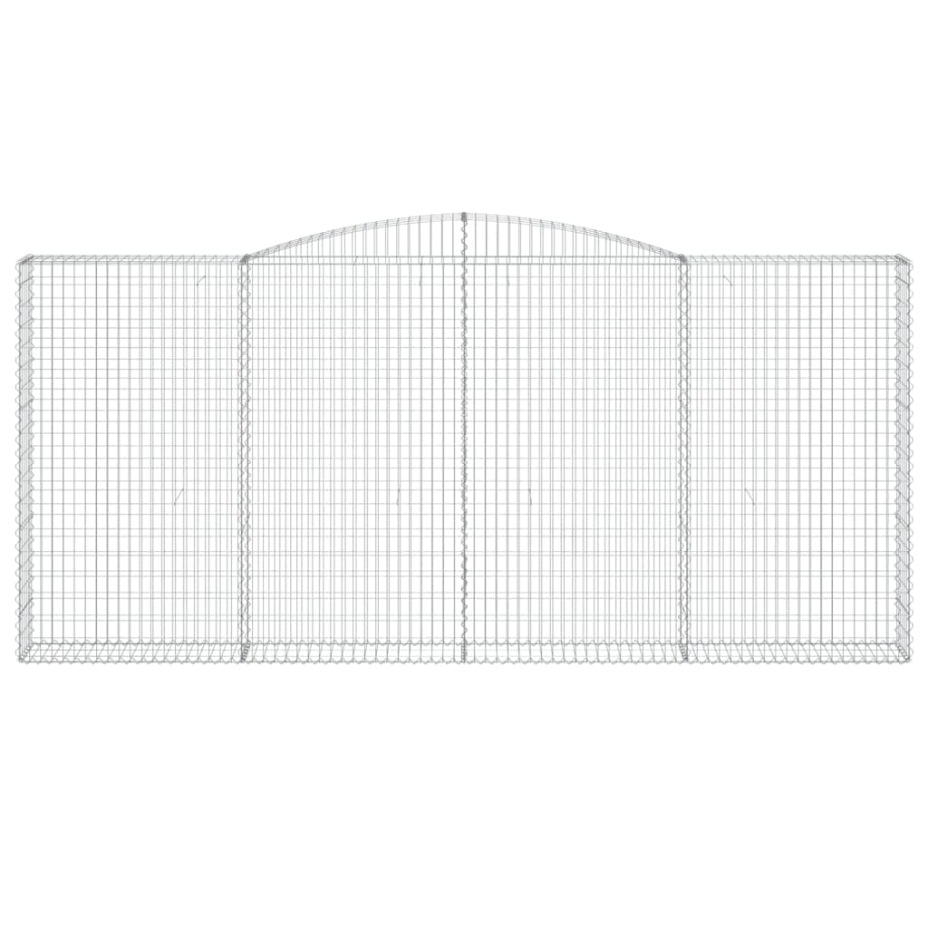 vidaXL Gabionen mit Hochbogen 9 Stk. 400x30x180/200cm Verzinktes Eisen
