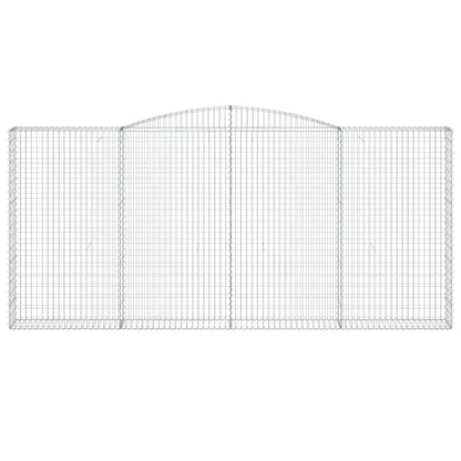 vidaXL Gabionen mit Hochbogen 9 Stk. 400x30x180/200cm Verzinktes Eisen