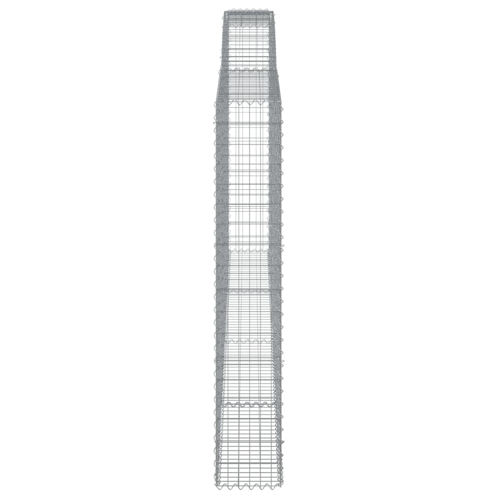 vidaXL Gabionen mit Hochbogen 10Stk. 400x30x180/200cm Verzinktes Eisen