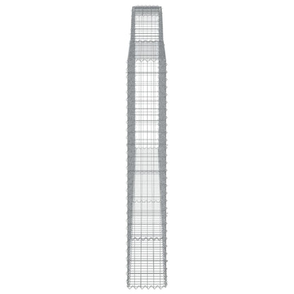 vidaXL Gabionen mit Hochbogen 10Stk. 400x30x180/200cm Verzinktes Eisen